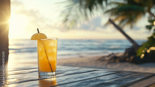 fresh cocktail served on the beach