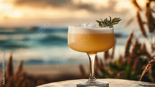 fresh cocktail served on the beach