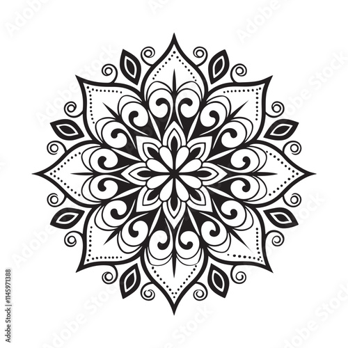 Outline Mandala for Coloring Book Page. Oriental Mandala vector. Mandala Coloring book line art vector illustration. Vector abstract mandala