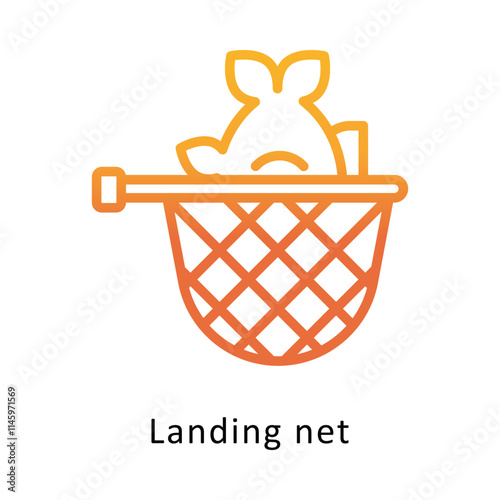 Landing Net  Vector Gradient icon. Eps 10 File 