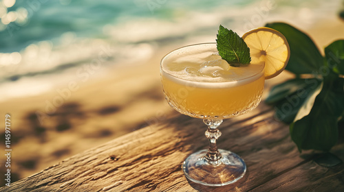fresh cocktail served on the beach