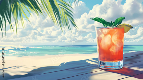 fresh cocktail served on the beach