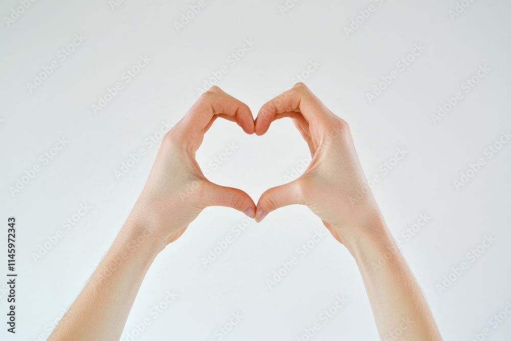 Obraz premium A person creates a heart shape with their hands