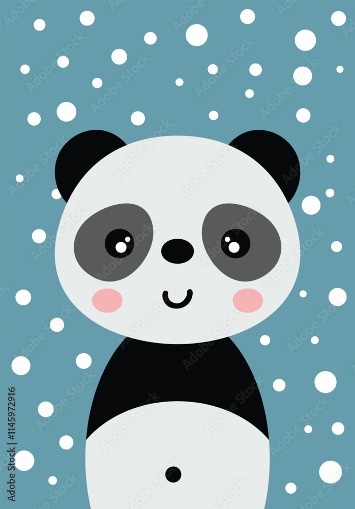 Lovely illustration with cute panda Lovely illustration with cute panda