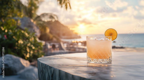 fresh cocktail served on the beach