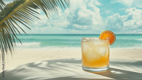 fresh cocktail served on the beach