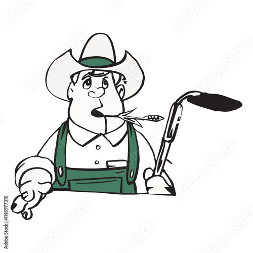 Farmer character agrarian agriculture farming profession icon flat vector