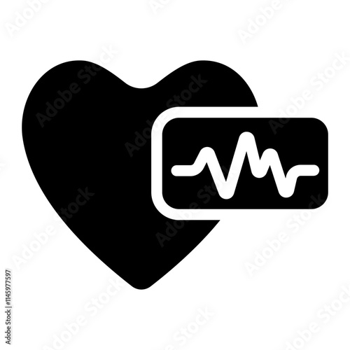 Critical heart Solid Icon