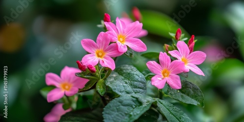 Senggani flower melastoma affine is currently in full bloom, showcasing its vibrant beauty. The blooming Senggani flower melastoma affine adds a stunning touch to its natural surroundings.