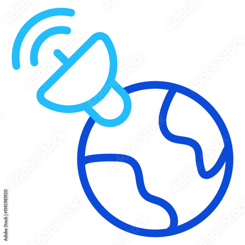 Earth satellite Duoline Icon
