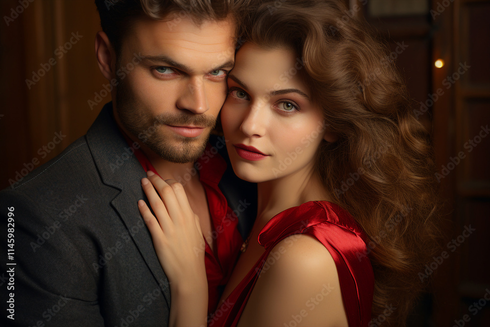 Generative AI picture of charming adorable couple on Valentine Day lovers Day celebration concept Generative AI picture of charming adorable couple on Valentine Day lovers Day celebration concept