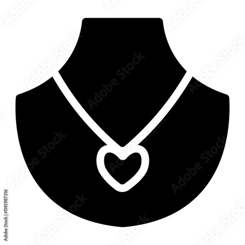 Heart necklace Solid Icon