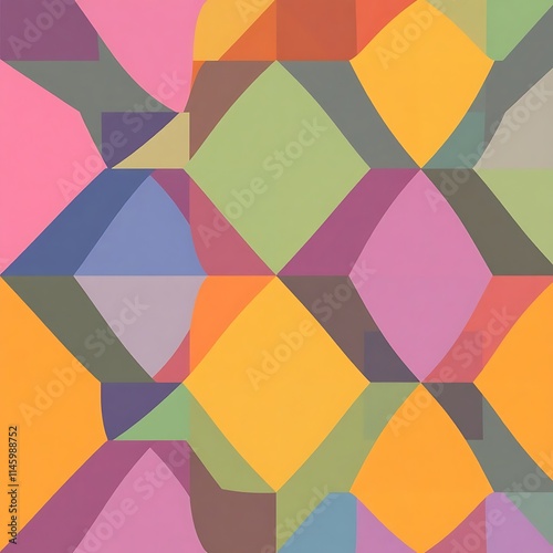 Abstract Geometric Pattern: Vibrant Hues and Dynamic Shapes 