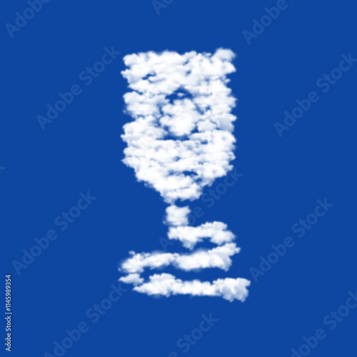 Clouds in the shape of a 3D printer symbol on a transparent background. A symbol consisting of clouds in the center. Illustration on transparent background