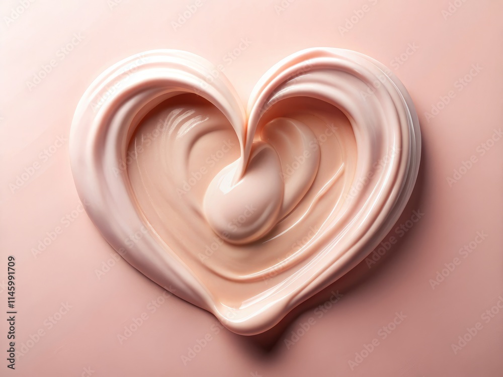 Cosmetic Cream Heart Banner - Worm's Eye View Texture Cosmetic Cream Heart Banner - Worm's Eye View Texture