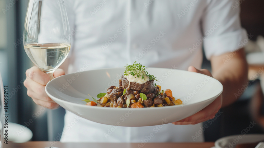 Chef Presenting Exquisite Dish 
