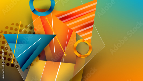 Abstract background geometric design with colorful gradients