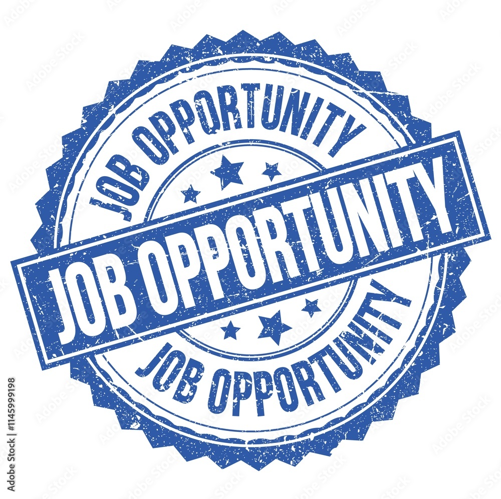 Fototapeta premium JOB OPPORTUNITY text on blue round stamp sign