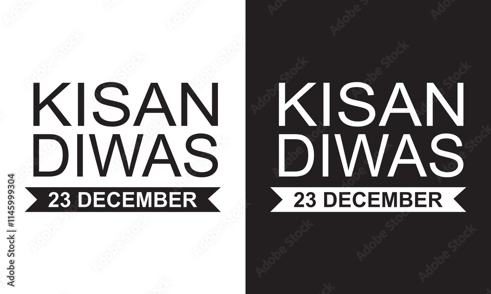 Obraz premium Happy Farmer day kisan diwas 23 december. Vector illustration. isolated on white and black background. EPS 10