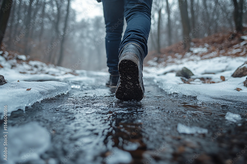 Generative AI Image of a Dreamy Person Enjoying the Winter Forest During Christmas and New Year Holidays Generative AI Image of a Dreamy Person Enjoying the Winter Forest During Christmas and New Year Holidays