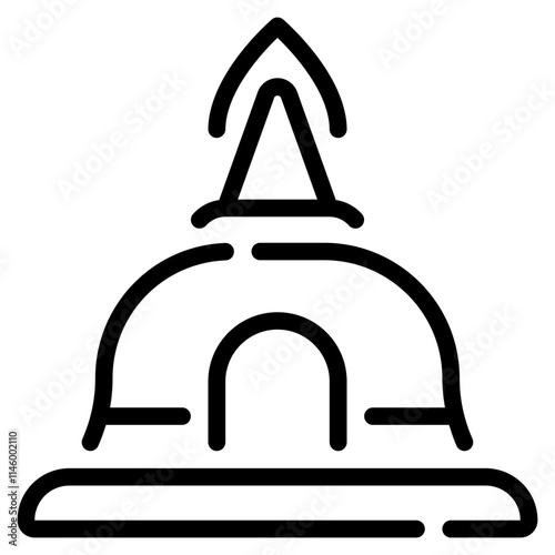 Stylized Buddhist Stupa Icon
