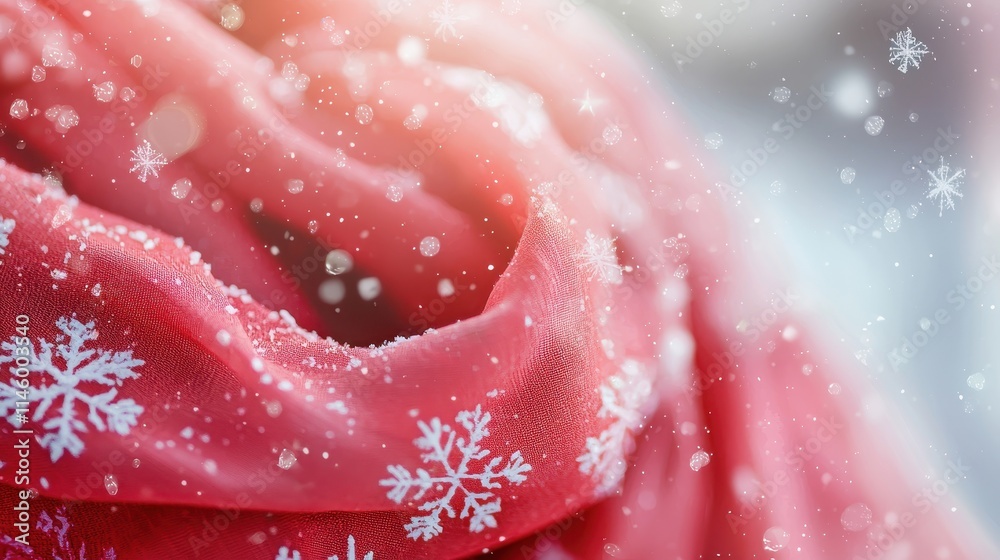 Snowflakes on Red Scarf Snowflakes on Red Scarf