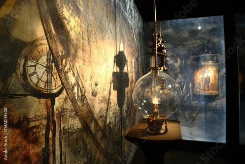 A simple desk lamp sits on a wooden table