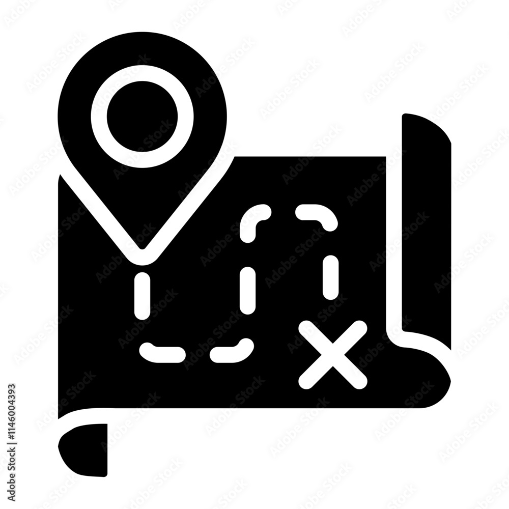 Fototapeta premium Route Solid Icon