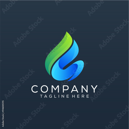 Colorful water drop logo design