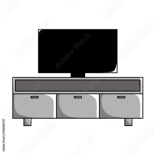 tv cabinet illustration to complement a room or design