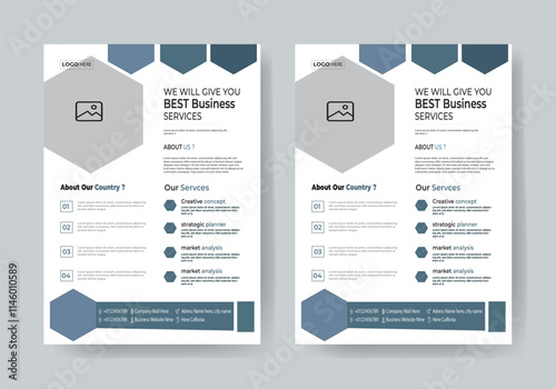 BUSINESS FLYER TEMPLATE ONE COLOR DESIGN