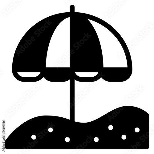 Stylish Beach Umbrella Icon for Summer Vibes photo