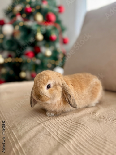Adorable Little Bunny at Home