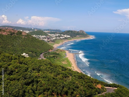 Cuadro en lienzo Vizag LandScape scenary view from top the kailasagiri Hill, Visakhapatnam, Andhr