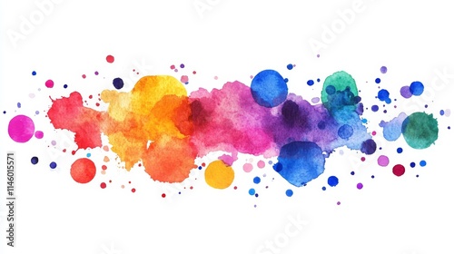 colorful watercolor dotted water stain