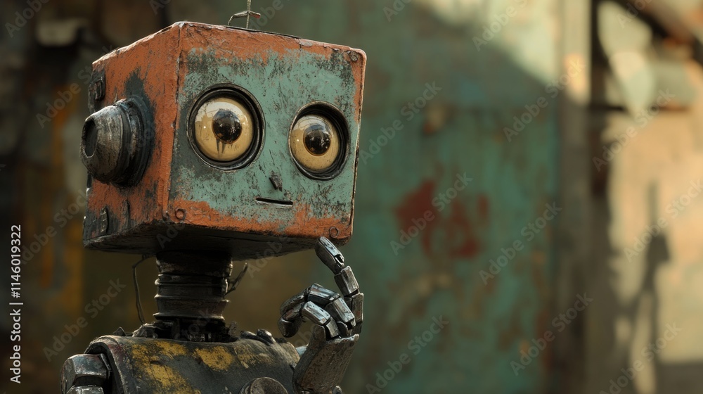 A robot thinking . A robot thinking .