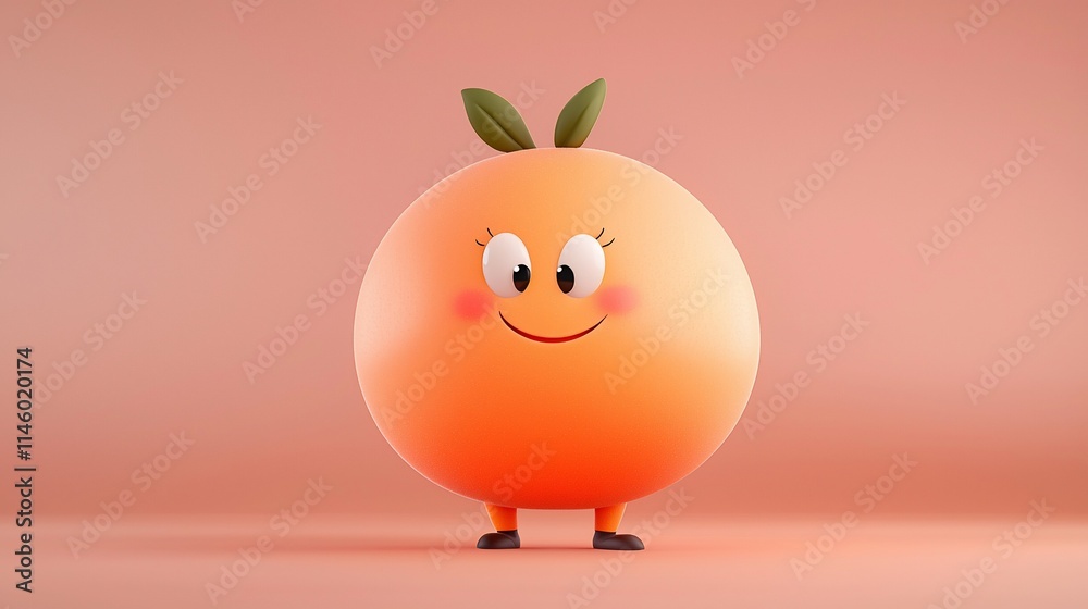 Happy cartoon orange character. Happy cartoon orange character.