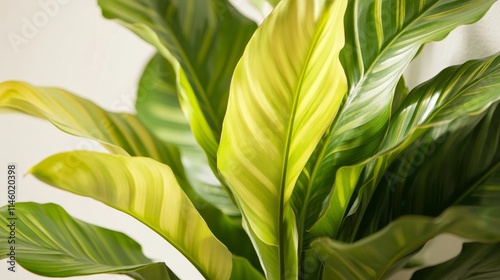 Ornamental banana plant showcases the beauty of Calathea Lutea with its striking foliage and unique patterns. This ornamental banana plant adds elegance to any indoor or outdoor space. photo