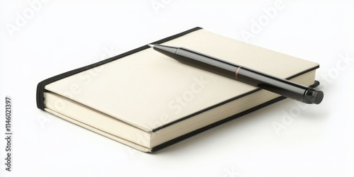 Notebook isolated on a clean white background, featuring a bright design that emphasizes the notebook s versatility and practicality for various writing tasks and creative ideas. photo