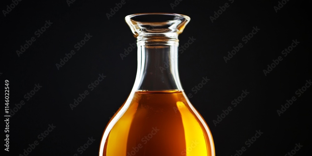 Homemade apple cider vinegar displayed in a carafe against a black background, showcasing the rich hue of the homemade apple cider vinegar with selective focus emphasizing its unique qualities. Homemade apple cider vinegar displayed in a carafe against a black background, showcasing the rich hue of the homemade apple cider vinegar with selective focus emphasizing its unique qualities.