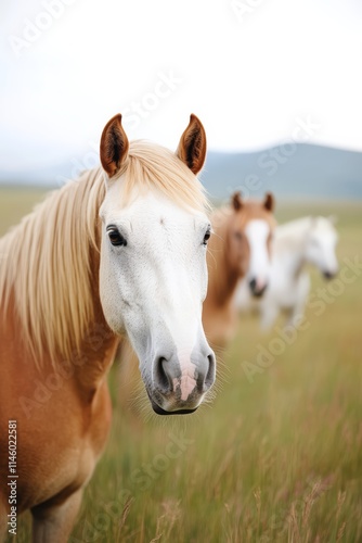 Majestic Horses Galloping Freely Through a Sunny Field of Tall Grass