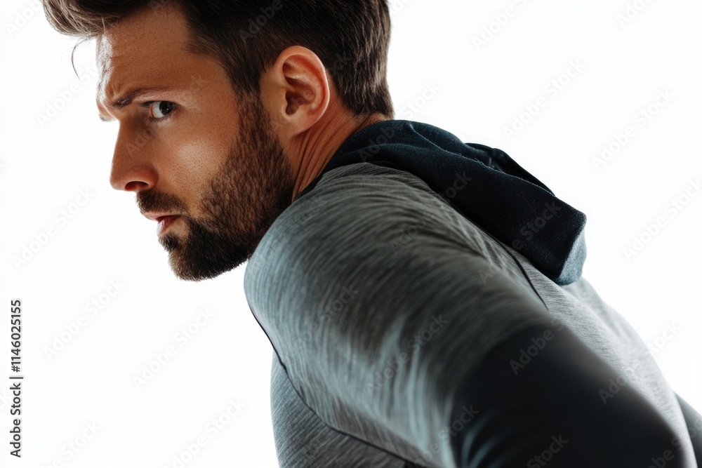 A close-up view of a bearded man's face A close-up view of a bearded man's face