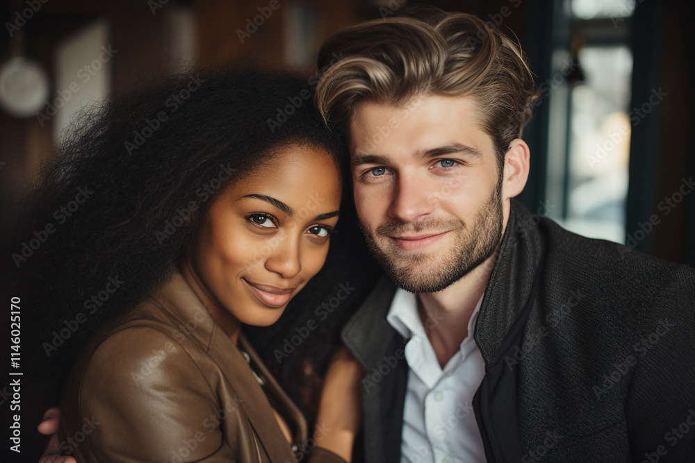 Valentine day celebration conceptual illustration made with generative AI, affectionate couple in love Valentine day celebration conceptual illustration made with generative AI, affectionate couple in love