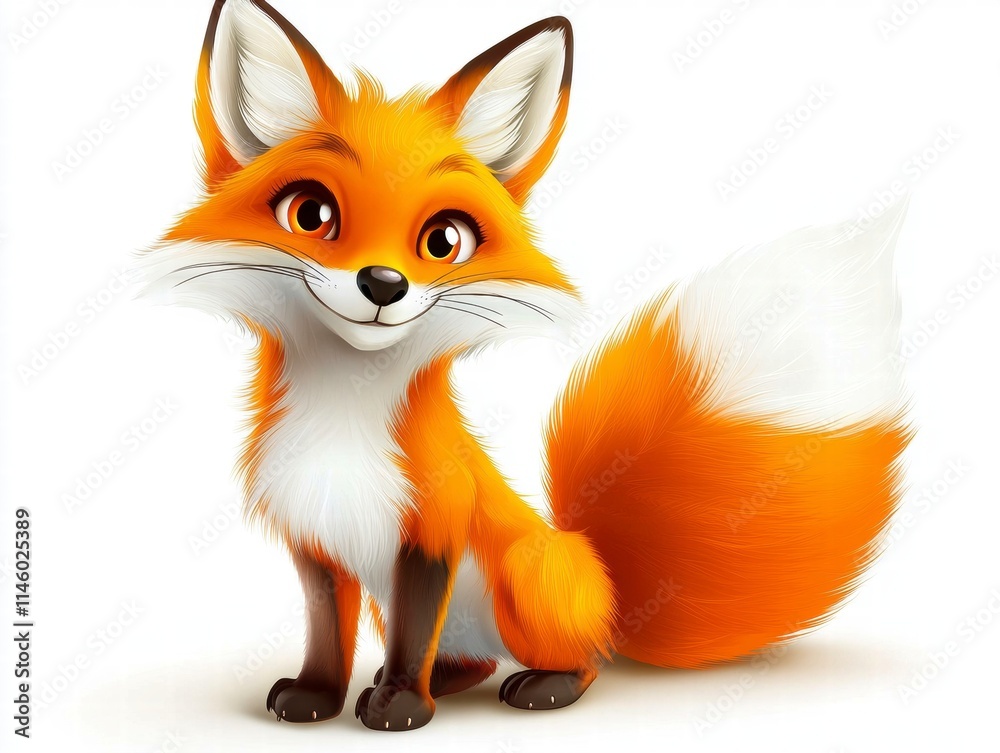 Playful cartoon fox digital illustration animal character studio environment whimsical viewpoint Playful cartoon fox digital illustration animal character studio environment whimsical viewpoint