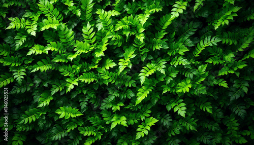 Lush green leaves forming a natural background