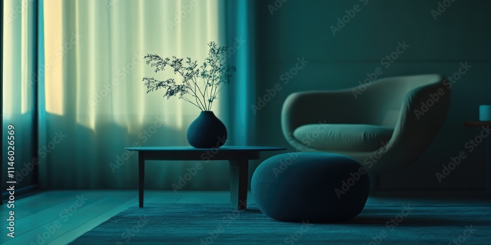 Midnight Serenity: A Modern Living Room