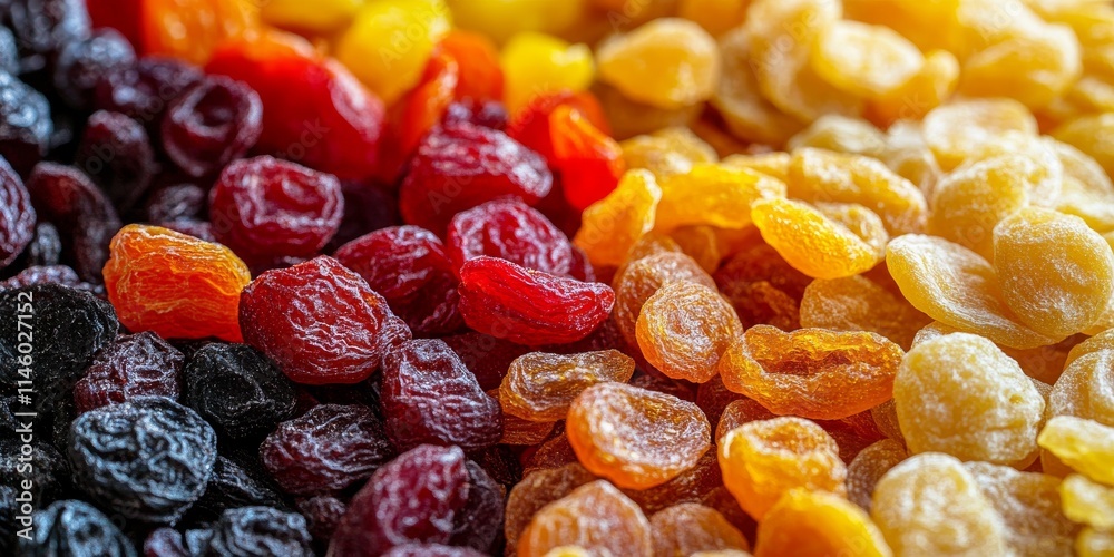 Close up view of dried fruits, showcasing various types of dried fruits in rich textures and colors. This close up of dried fruits highlights their natural beauty and unique features. Close up view of dried fruits, showcasing various types of dried fruits in rich textures and colors. This close up of dried fruits highlights their natural beauty and unique features.