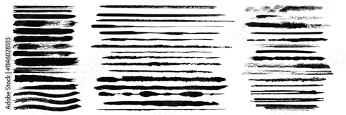 Beautiful Brushes vector collection. Grunge Elements - Brush strokes, ink paint brushes, grunge lines. Rectangle text box for social media and network. vector