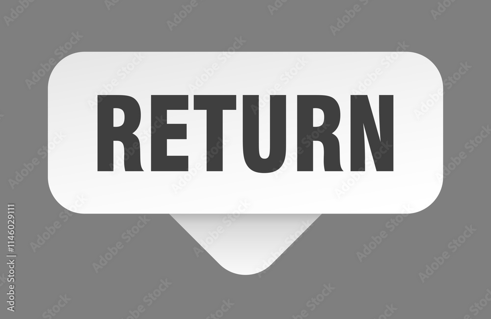 RETURN banner, button, label, sign RETURN banner, button, label, sign