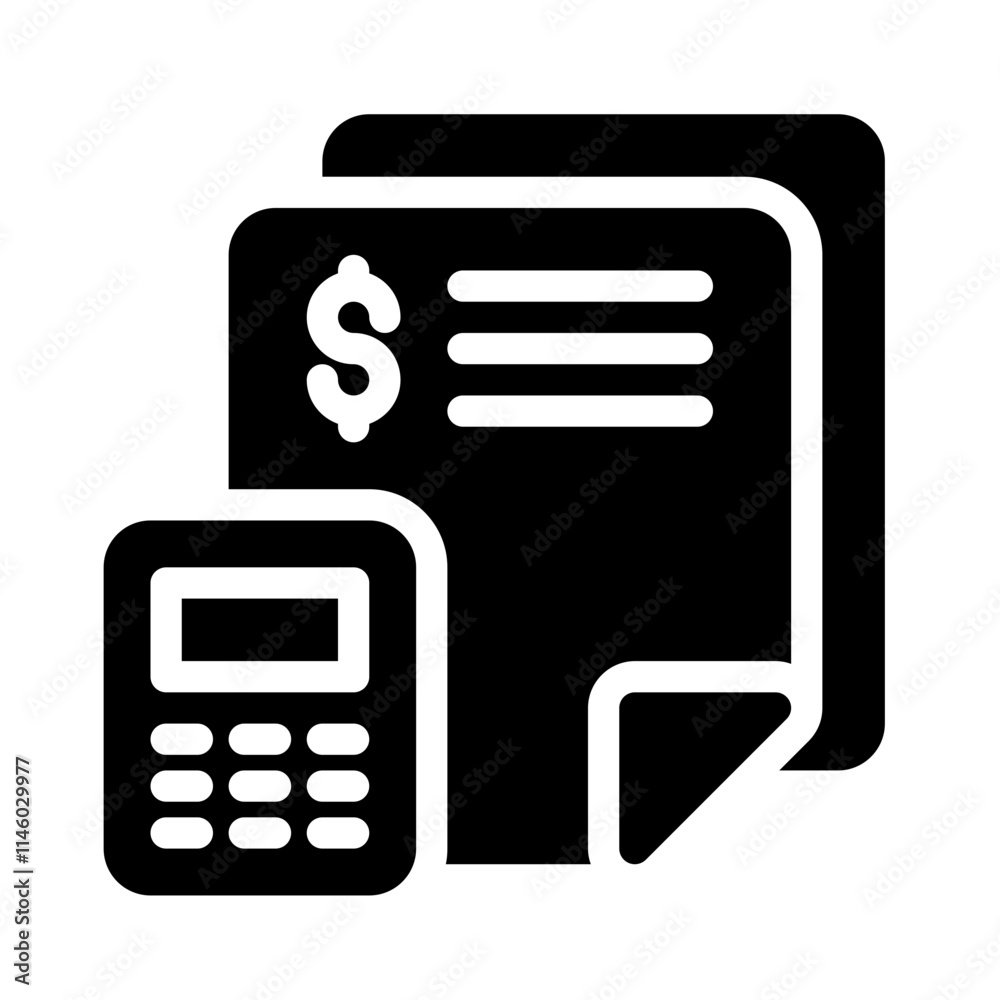 Icon File Budget With Style Glyph Icon File Budget With Style Glyph